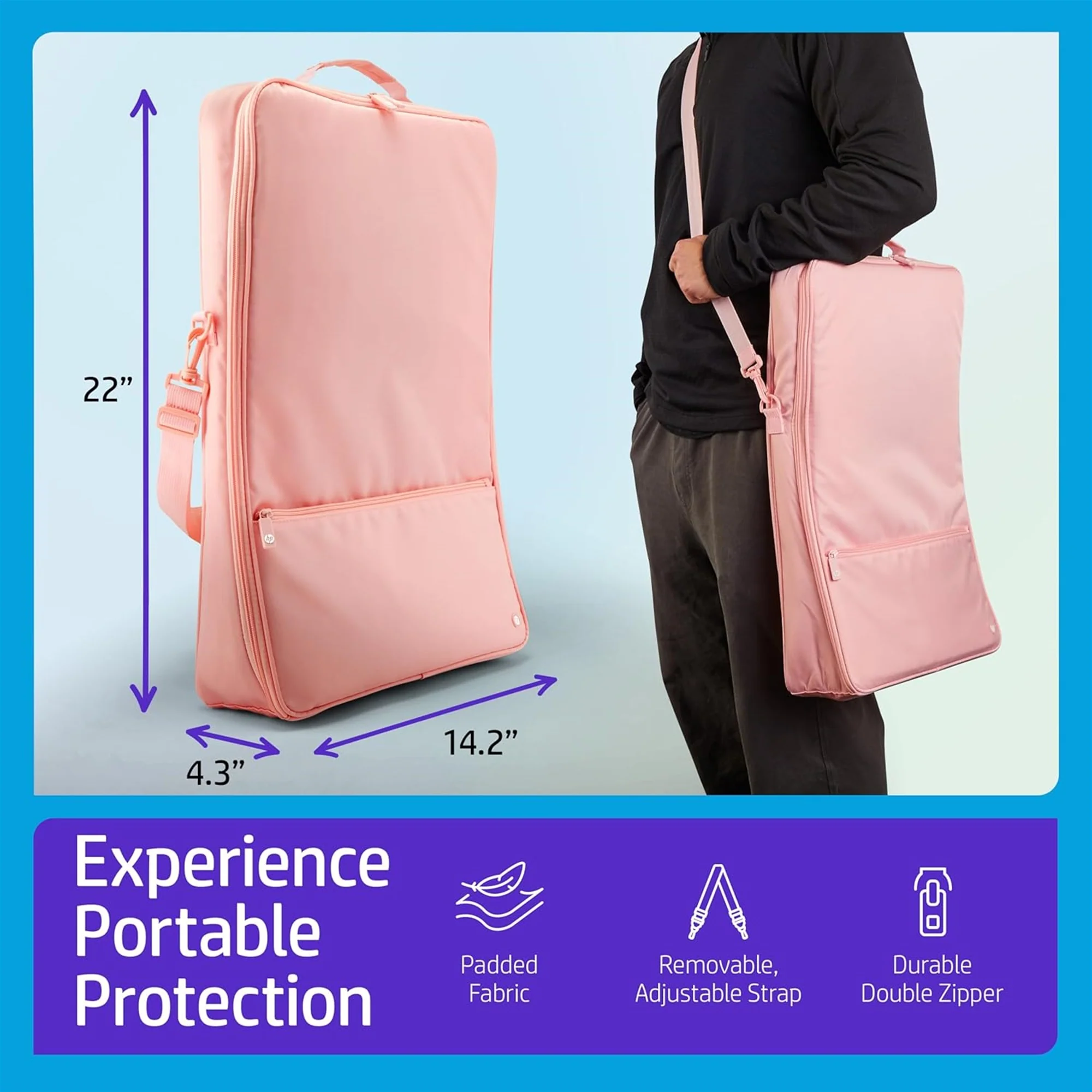 HP Premium Carrying Padded Storage Case w/Removable Shoulder Strap for Sprocket Photobooth (Pink) - Image 2