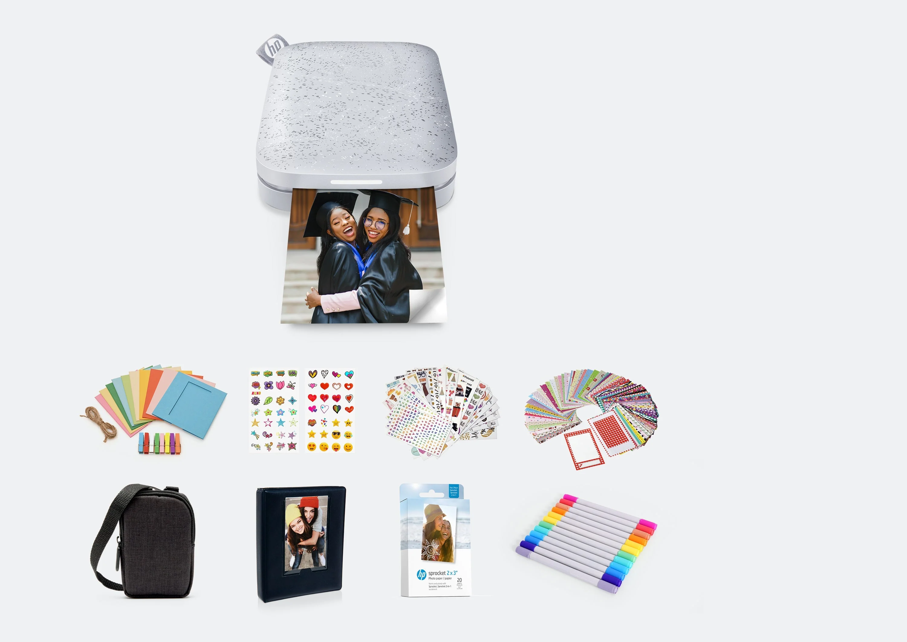 HP Sprocket 2x3 Portable Instant Photo Printer Scrapbook Bundle