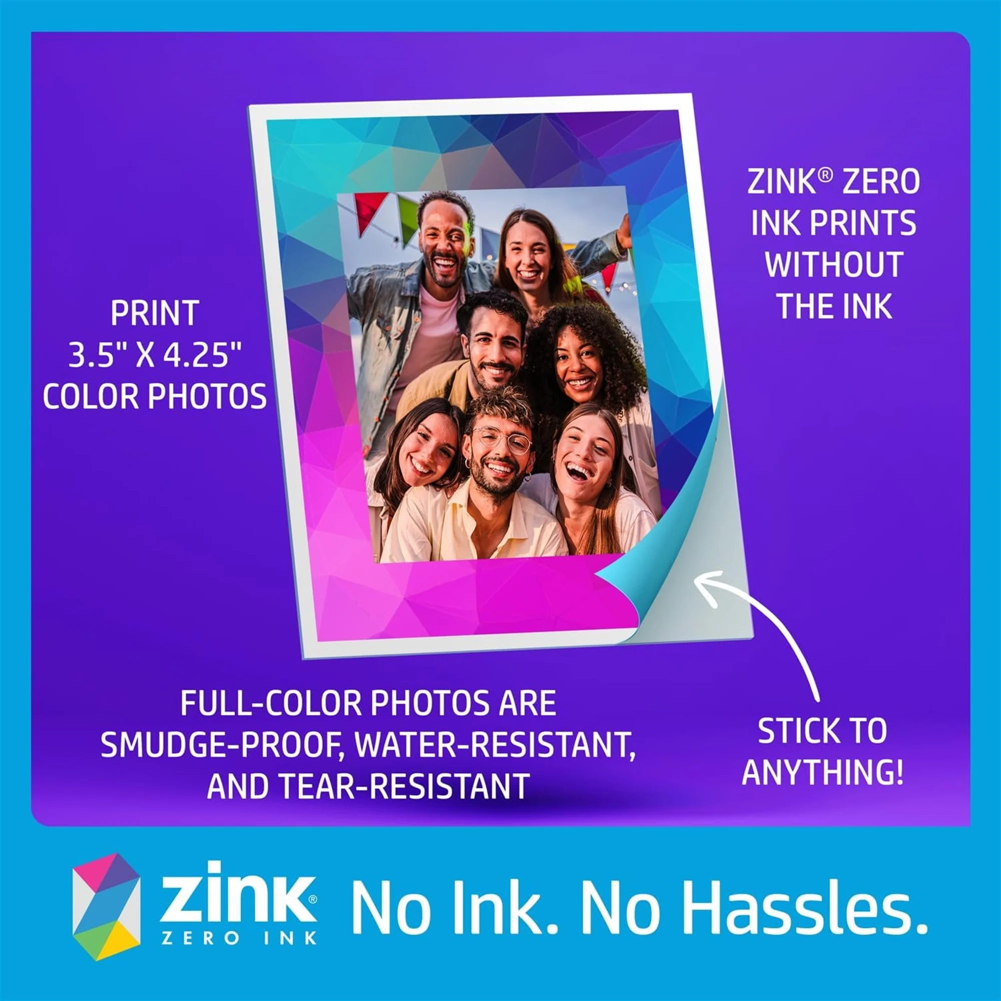 HP Sprocket Photobooth 3x4" Photo Printer (White) Bundle w/3.5 x 4.25” Zink Photo Paper (500 Sheets) - Image 5
