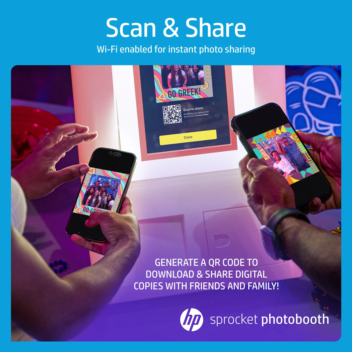 HP Sprocket Photobooth Instant 3x4” Color Photo Printer (Pink) - Image 4