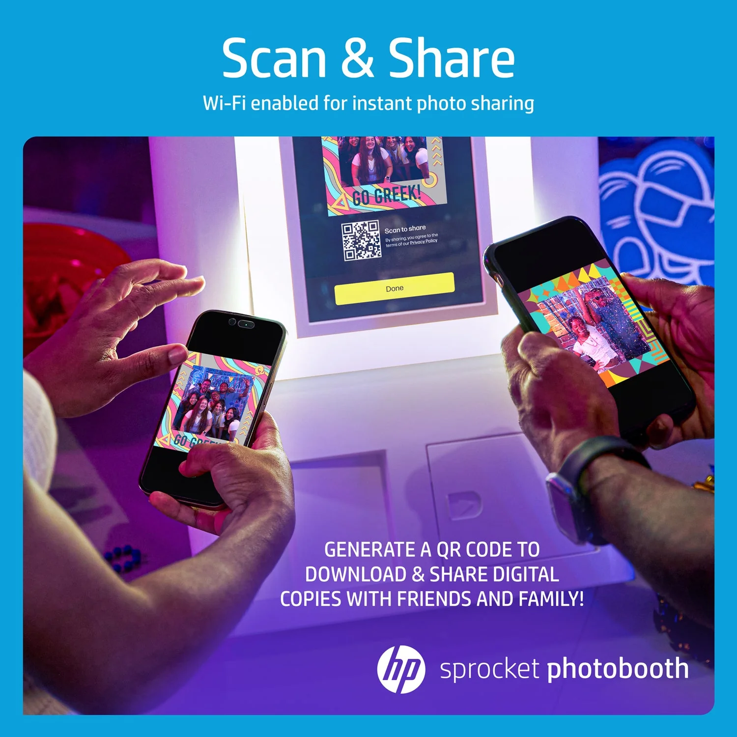 HP Sprocket Photobooth Instant 3x4” Color Photo Printer (White) - Image 4