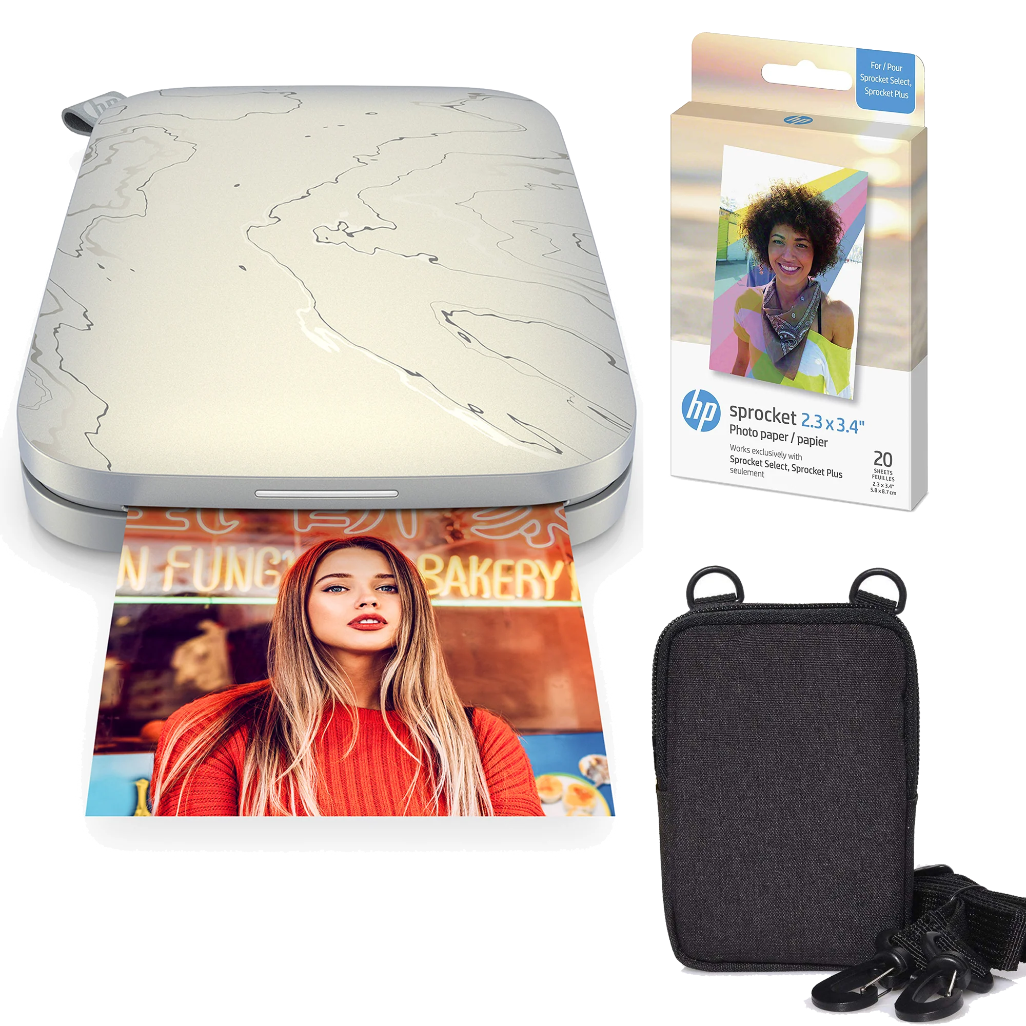 HP Sprocket Select Portable Instant Photo Printer (Eclipse) Zink Paper Bundle